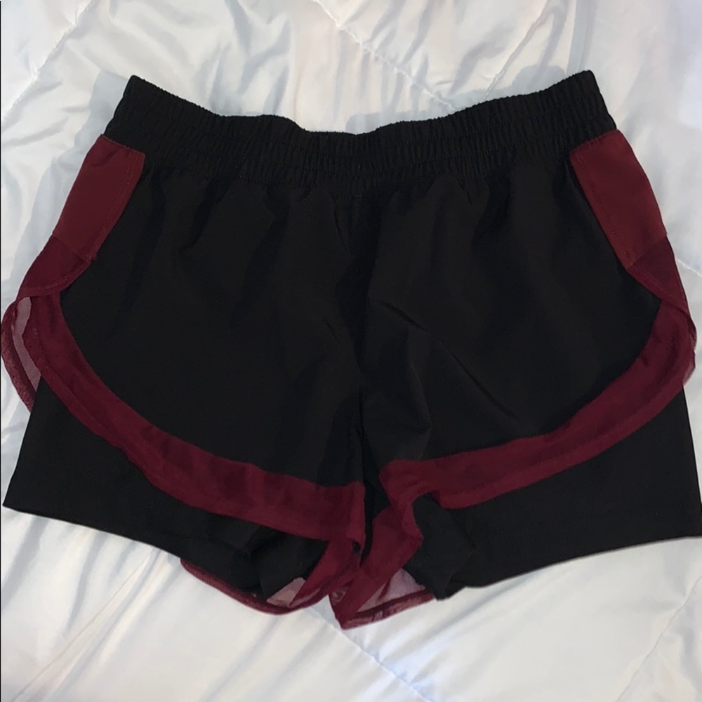 Black MPG Shorts with Maroon detailing